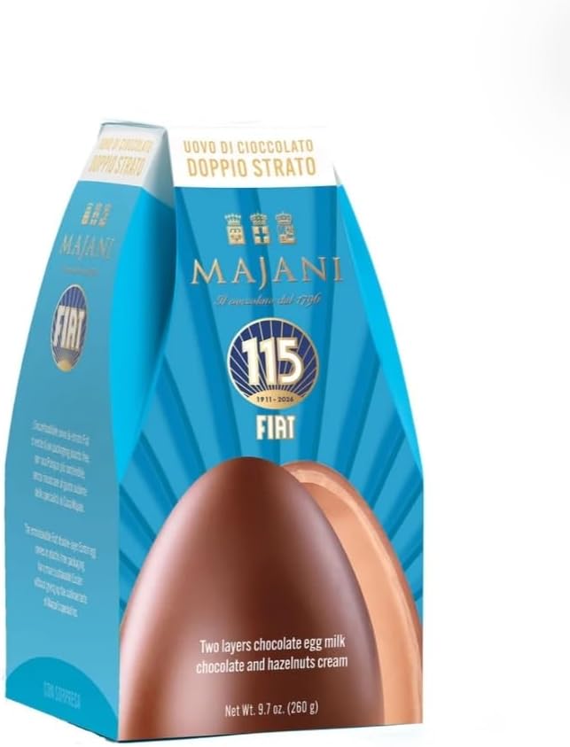 Uovo di Pasqua cremino Fiat Majani 1796 classico cioccolato al latte 260gr senza glutine