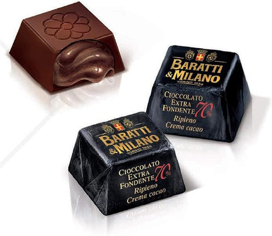 BARATTI & MILANO Cioccolatino Extra Fondente ripieno di crema al cacao 70%  500 GR
