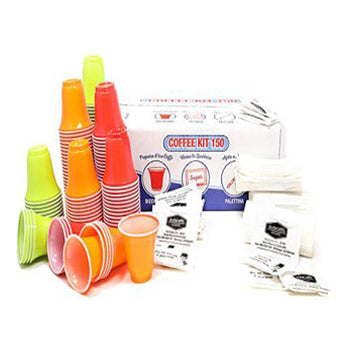 KIT CAFFE' ESPRESSO CON 150 TAZZINE, PALETTINE E BUSTINE DI ZUCCHERO
