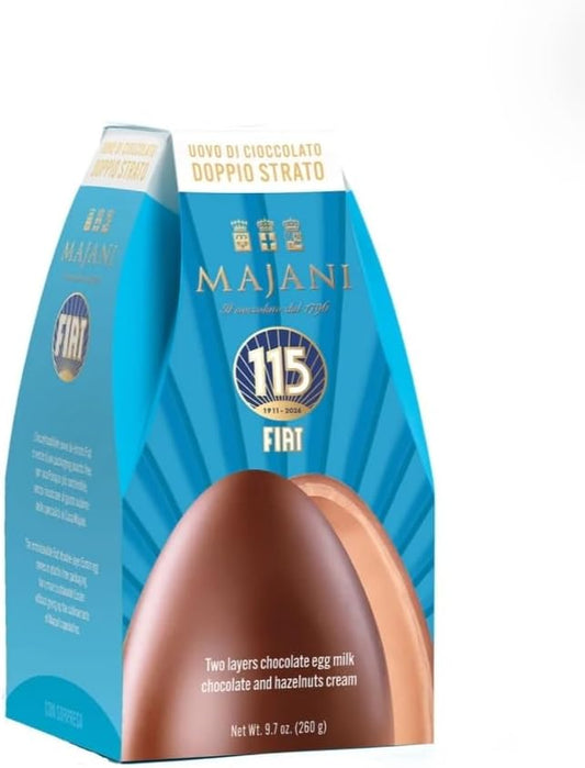 Uovo di Pasqua cremino Fiat Majani 1796 classico cioccolato al latte 260gr senza glutine