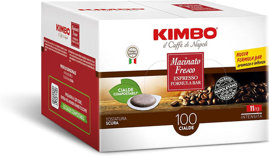 Caffè Kimbo Cialde Compostabili ESE - Miscela Macinato Fresco Intensità 11/13, Tostatura Scura