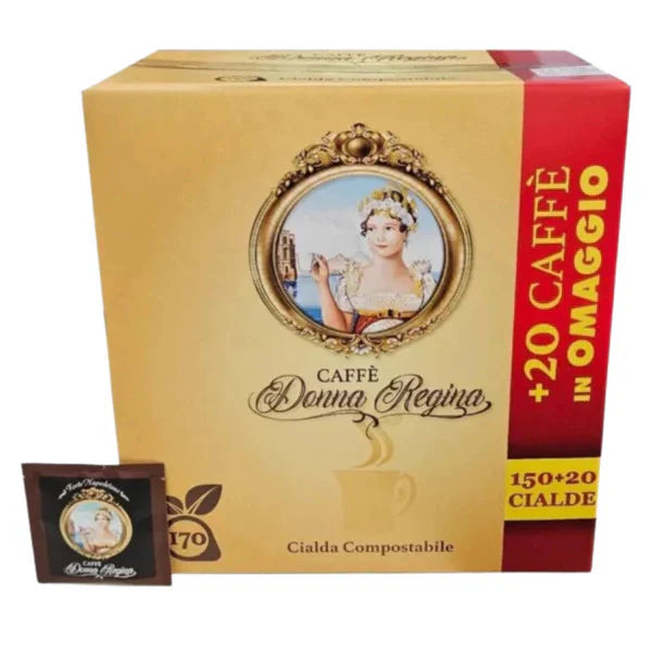 Caffè Donna Regina 150+20 Cialde ESE 44 mm Carta Filtro FORTE NAPOLETANO