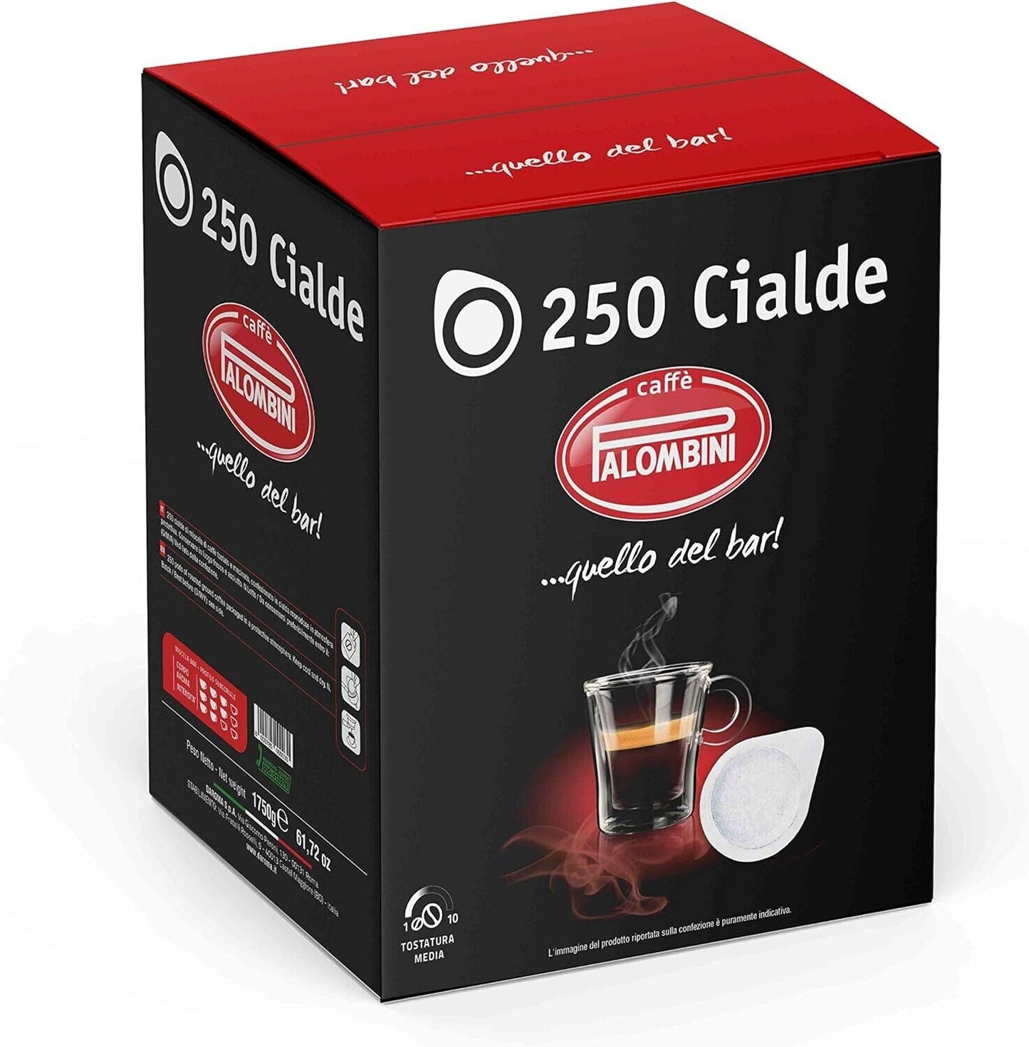 Cialde Caffe Palombini Filtro Carta 44mm Miscela Bar Cremoso Tostatura Media